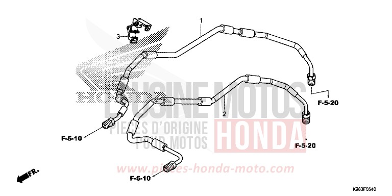 FRONT BRAKE PIPE for CB125R MAT AXIS GRAY METALLIC (NH303) from 2018