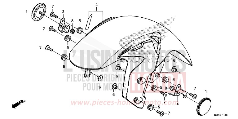 FRONT FENDER for CB125R MAT AXIS GRAY METALLIC (NH303) from 2018
