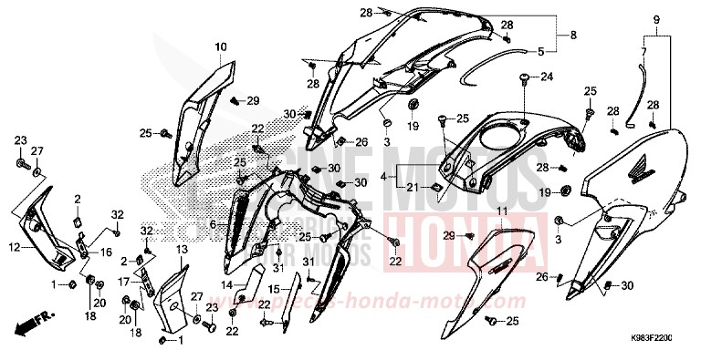 SHROUD/FUEL TANK COVER for CB125R MAT AXIS GRAY METALLIC (NH303) from 2018