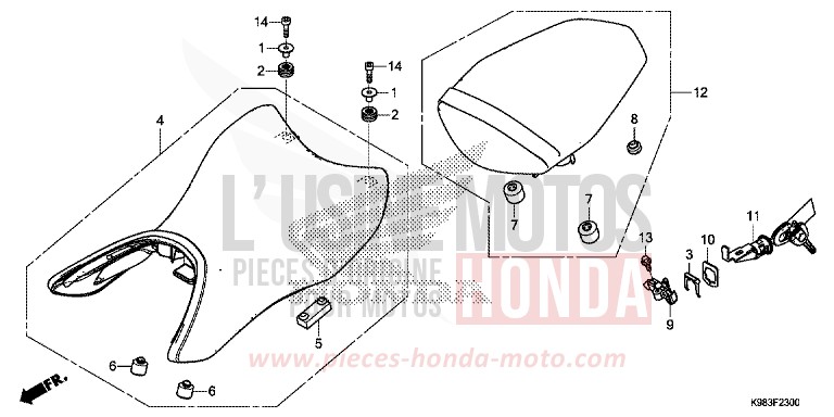 SEAT for CBF125N MAT AXIS GRAY METALLIC (NH303) from 2018