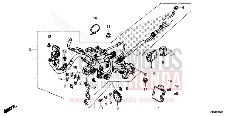 WIRE HARNESS for CB125R MAT AXIS GRAY METALLIC (NH303) from 2018