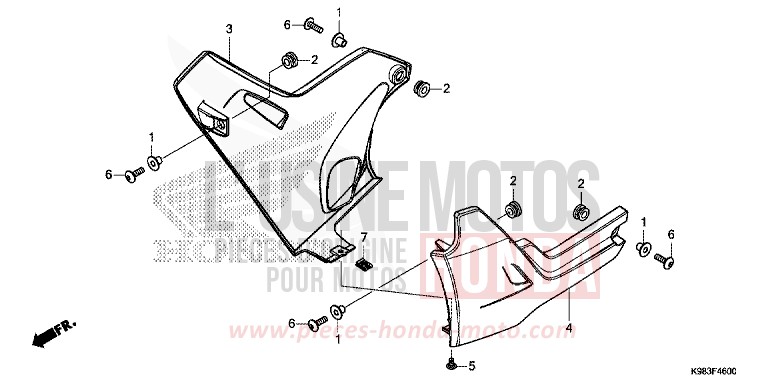 UNDER COWL for CBF125N MAT AXIS GRAY METALLIC (NH303) from 2018