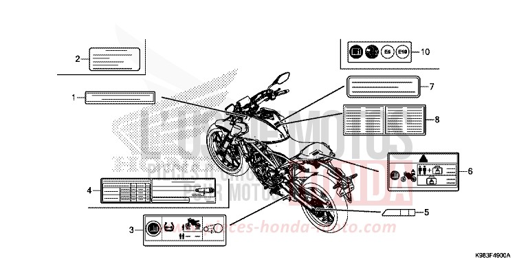 CAUTION LABEL for CB125R MAT AXIS GRAY METALLIC (NH303) from 2018