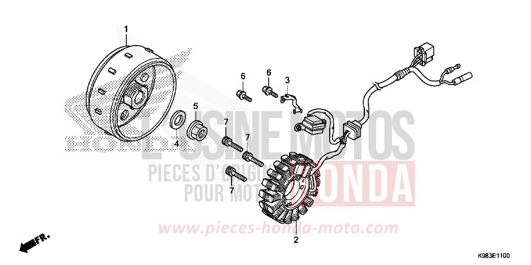 GENERATOR for CBF125N PEARL METALLOID WHITE (NHA96) from 2018