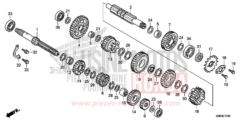 TRANSMISSION for CBF125N PEARL METALLOID WHITE (NHA96) from 2018