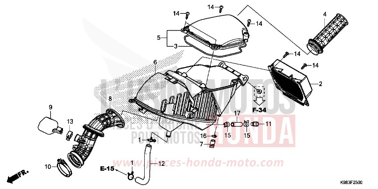 AIR CLEANER for CBF125N PEARL METALLOID WHITE (NHA96) from 2018