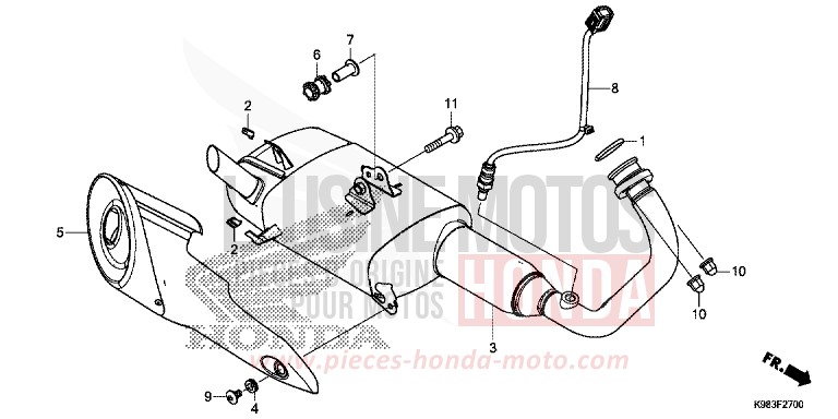 EXHAUST MUFFLER for CBF125N PEARL METALLOID WHITE (NHA96) from 2018