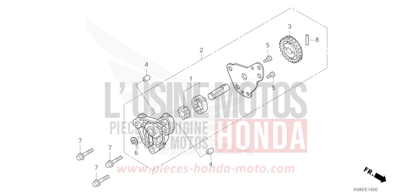 OIL PUMP for CB125R CANDY CHROMOSPHERE RED (R381) from 2021