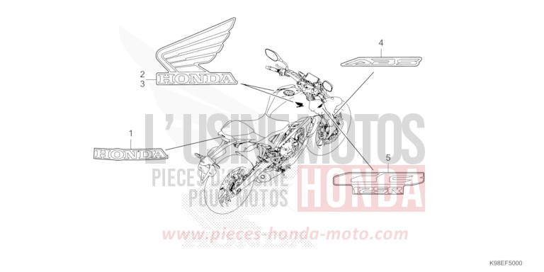 MARK for CB125R MAT GUNPOWDER BLACK METALLIC (NH436) from 2021