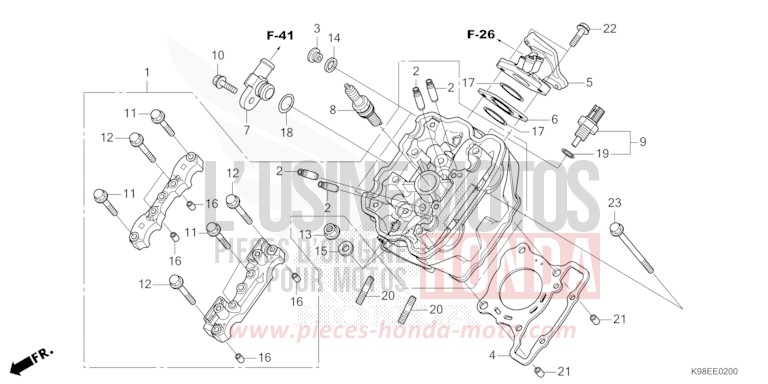 CYLINDER HEAD for CB125R MAT JEANS BLUE MATALLIC (PB417) from 2021