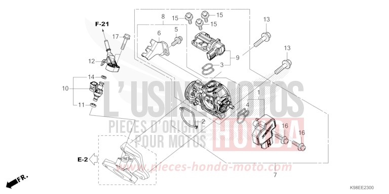 THROTTLE BODY for CB125R MAT JEANS BLUE MATALLIC (PB417) from 2021