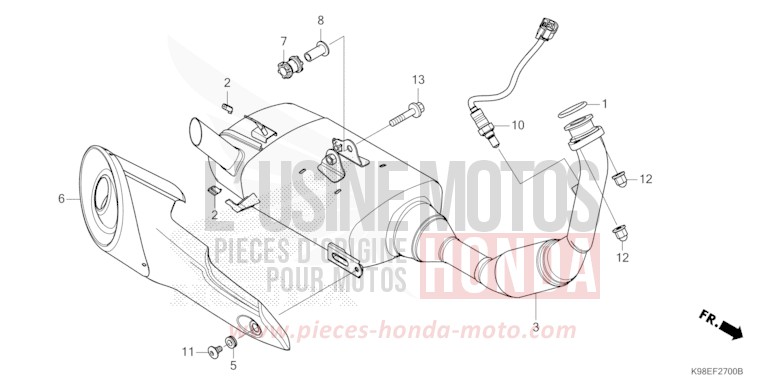 EXHAUST MUFFLER for CBF125N MAT JEANS BLUE MATALLIC (PB417) from 2021