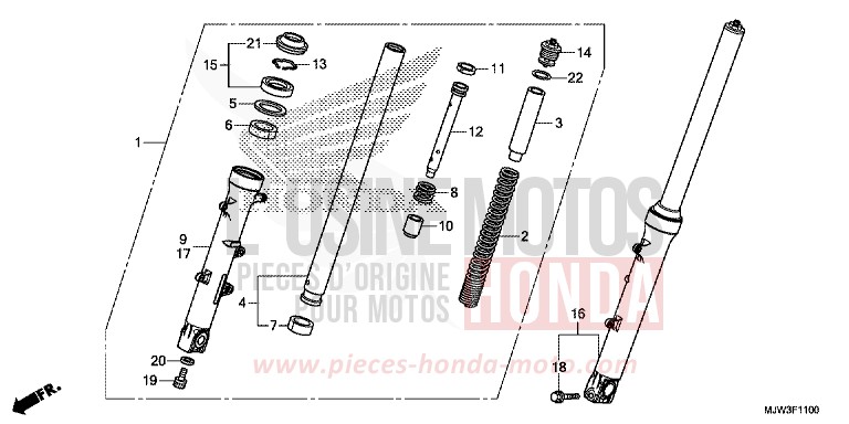 FRONT FORK for CB500X MAT FRESCO BROWN (Y215) from 2016