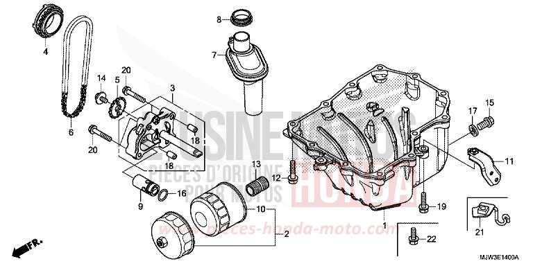 OIL PAN/OIL PUMP for CB500X MILLENNIUM RED (R263) from 2016