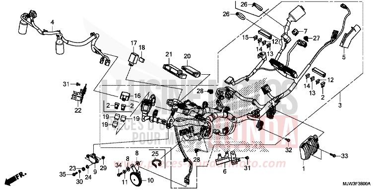 WIRE HARNESS for CB500X MILLENNIUM RED (R263) from 2016