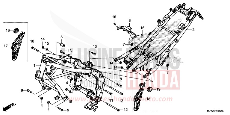 FRAME BODY for CB500X PEARL HORIZON WHITE (NHB61) from 2016