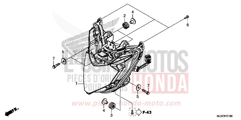 HEADLIGHT for CB500X MAT GUNPOWDER BLACK METALLIC (NH436) from 2016