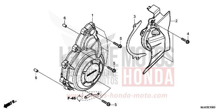 A.C. GENERATOR COVER for CB500X CANDY ROSY RED (R340) from 2017