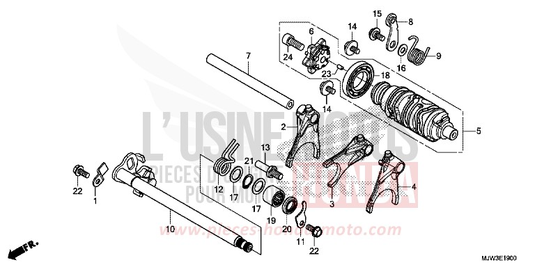 GEARSHIFT DRUM for CB500X CANDY ROSY RED (R340) from 2017