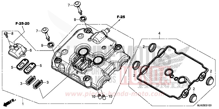 CYLINDER HEAD COVER for CB500X NITRIC ORANGE (YR271) from 2017