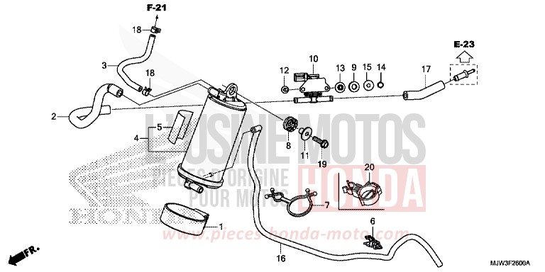 CANISTER for CB500X PEARL HORIZON WHITE (NHB61) from 2017