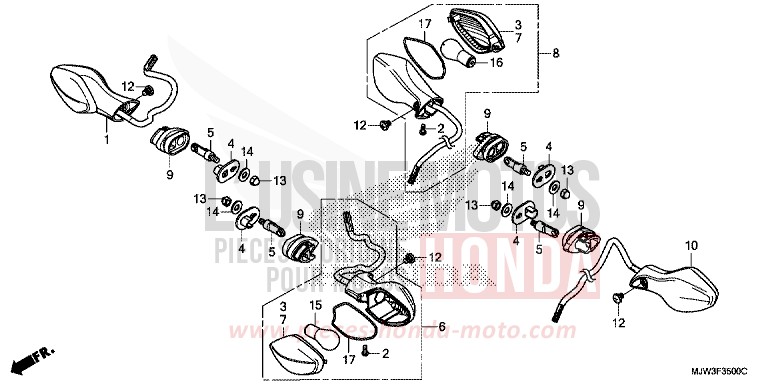 WINKER for CB500X PEARL HORIZON WHITE (NHB61) from 2017