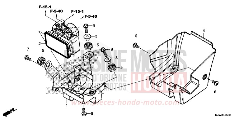 ABS MODULATOR for CB500X SWORD SILVER METALLIC (NHA95) from 2017