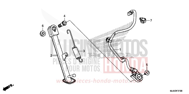 SIDE STAND for CB500X SWORD SILVER METALLIC (NHA95) from 2017