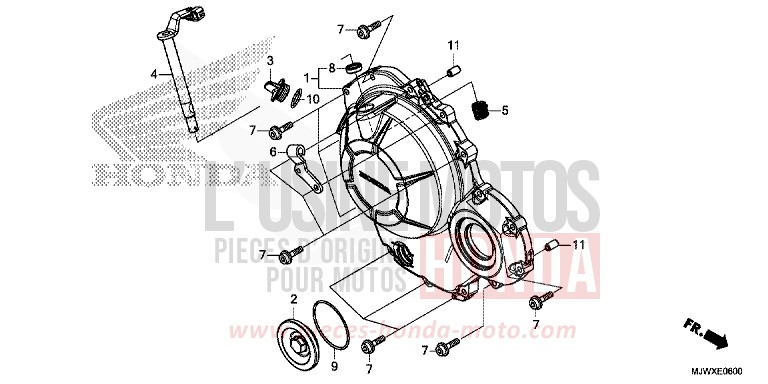 RIGHT CRANKCASE COVER for CB500X CANDY CHROMOSPHERE RED (R381) from 2018