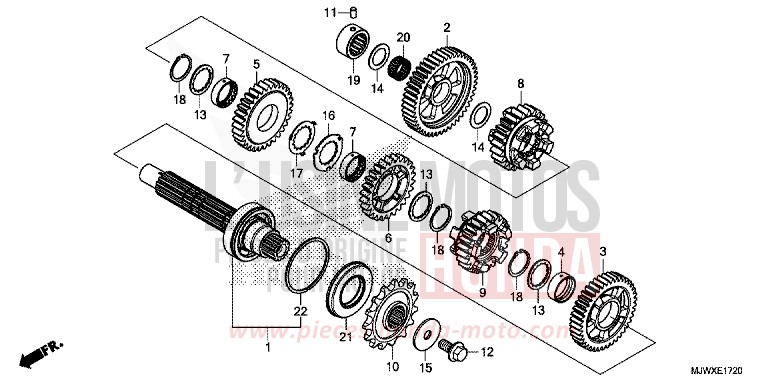 TRANSMISSION (COUNTERSHAFT) for CB500X FORCE SILVER METALLIC (NH411) from 2018