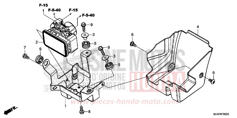 ABS MODULATOR for CB500X FORCE SILVER METALLIC (NH411) from 2018