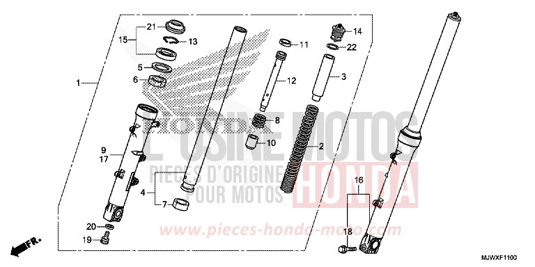 FRONT FORK for CB500X FORCE SILVER METALLIC (NH411) from 2018