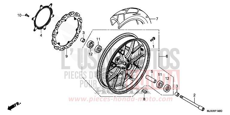 FRONT WHEEL for CB500X FORCE SILVER METALLIC (NH411) from 2018