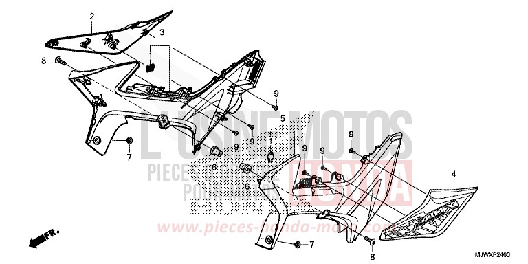 SIDE COVER for CB500X FORCE SILVER METALLIC (NH411) from 2018
