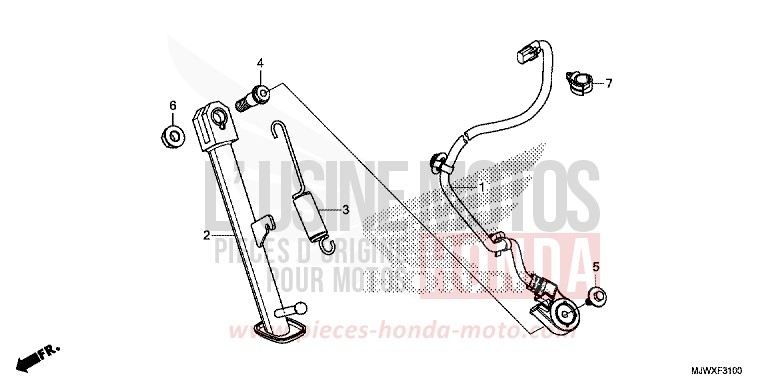 SIDE STAND for CB500X FORCE SILVER METALLIC (NH411) from 2018