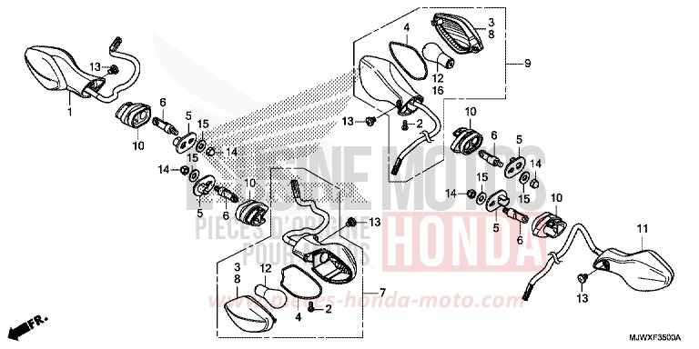 WINKER for CB500X FORCE SILVER METALLIC (NH411) from 2018