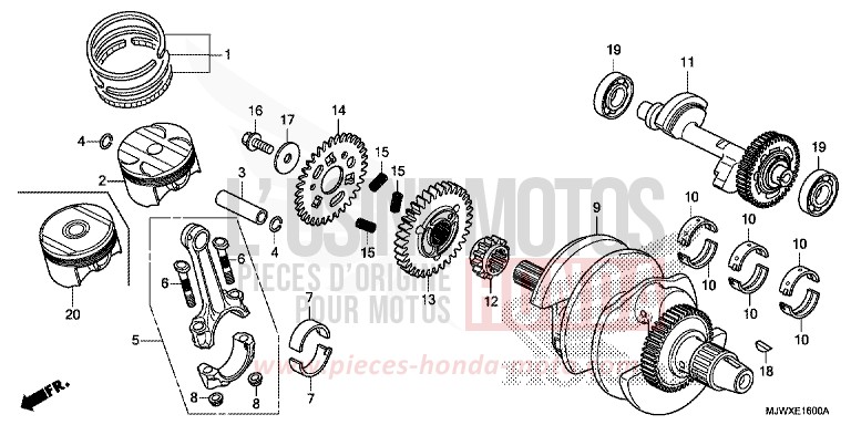 CRANKSHAFT/PISTON for CB500X MAT GUNPOWDER BLACK METALLIC (NH436) from 2018