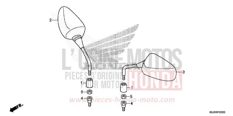 MIRROR for CB500X MAT GUNPOWDER BLACK METALLIC (NH436) from 2018