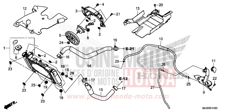 RADIATOR for CB500X MAT GUNPOWDER BLACK METALLIC (NH436) from 2018
