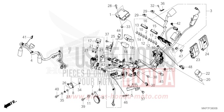 WIRE HARNESS for CB500X GRAND PRIX RED (R380) from 2019