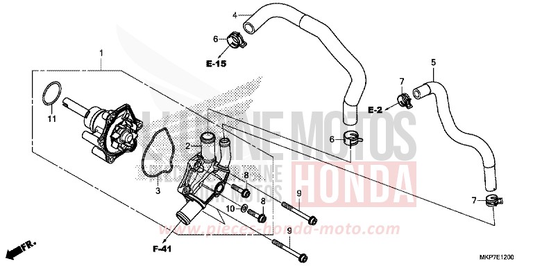 WATER PUMP for CB500X MAT GUNPOWDER BLACK METALLIC (NH436) from 2019