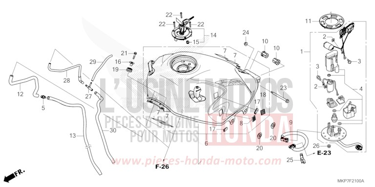 FUEL TANK/FUEL PUMP for CB500X MAT GUNPOWDER BLACK METALLIC (NH436) from 2019