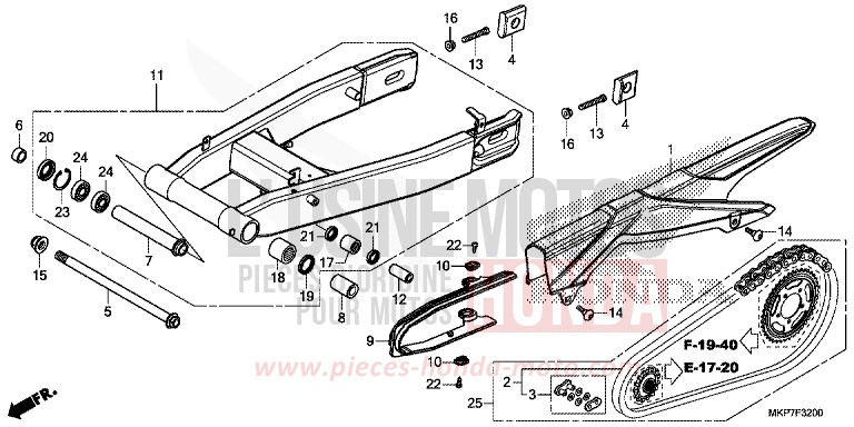 SWINGARM (CB400XAK,CB500X,CB500XAK/L/M) for CB500X PEARL METALLOID WHITE (NHA96) from 2019