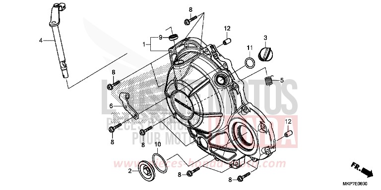 RIGHT CRANKCASE COVER for CB500X GRAND PRIX RED (R380) from 2021