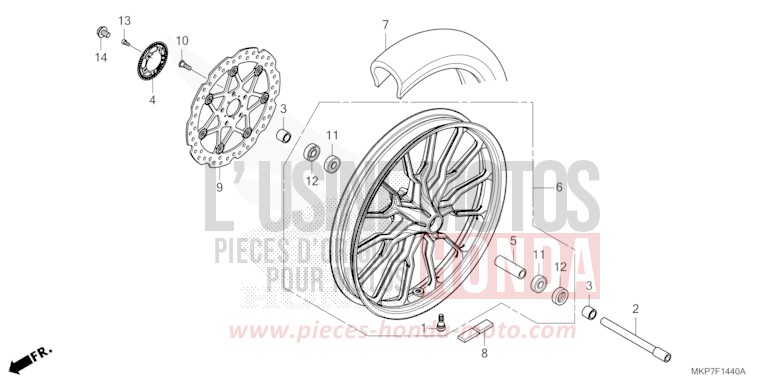 FRONT WHEEL (CB400XAK,CB500X,CB500XAK/L/M) for CB500X GRAND PRIX RED (R380) from 2021