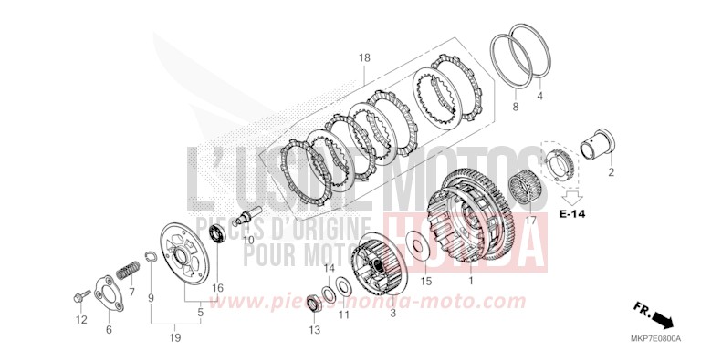 CLUTCH for CB500X PEARL METALLOID WHITE (NHA96) from 2021