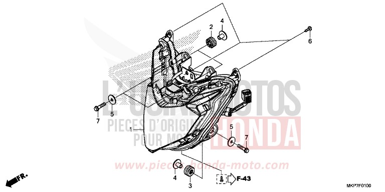 HEADLIGHT for CB500X PEARL METALLOID WHITE (NHA96) from 2021
