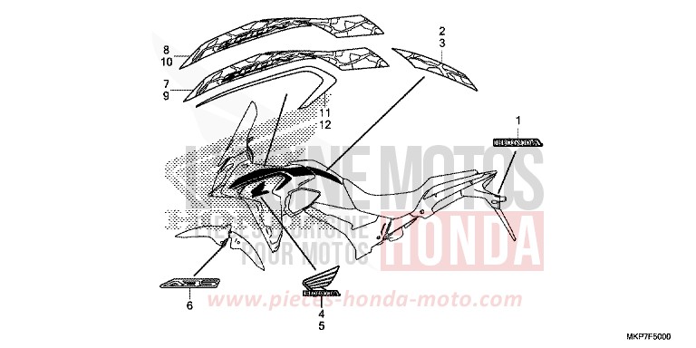MARK/STRIPE (CB400XAK,CB500X,CB500XAK/L/M) for CB500X PEARL METALLOID WHITE (NHA96) from 2021