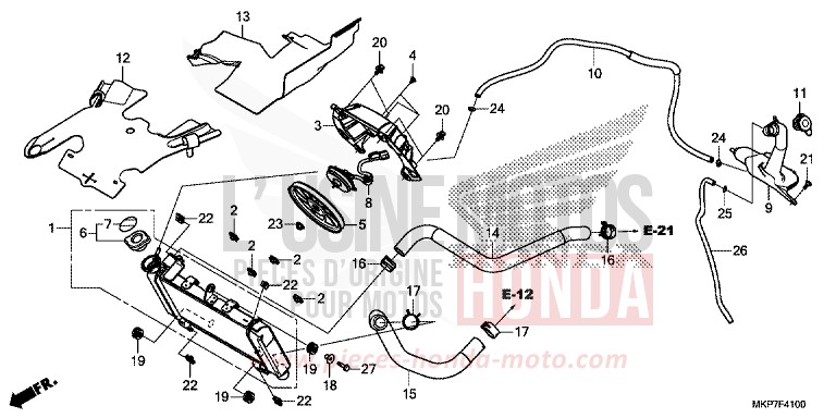 RADIATOR for CB500X GRAND PRIX RED (R380) from 2022