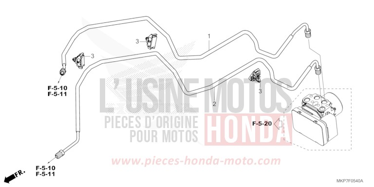 BRAKE PIPE for CB500X PEARL ORGANIC GREEN (GY157) from 2022